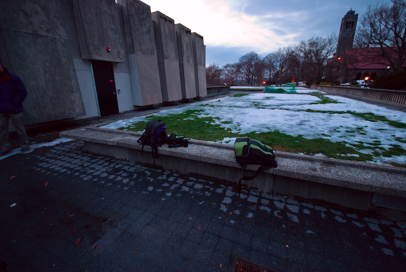 bags on top of tisch