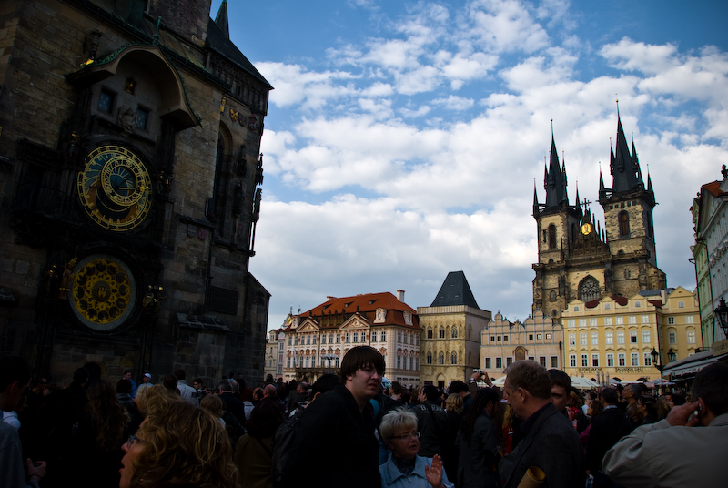 clock and church