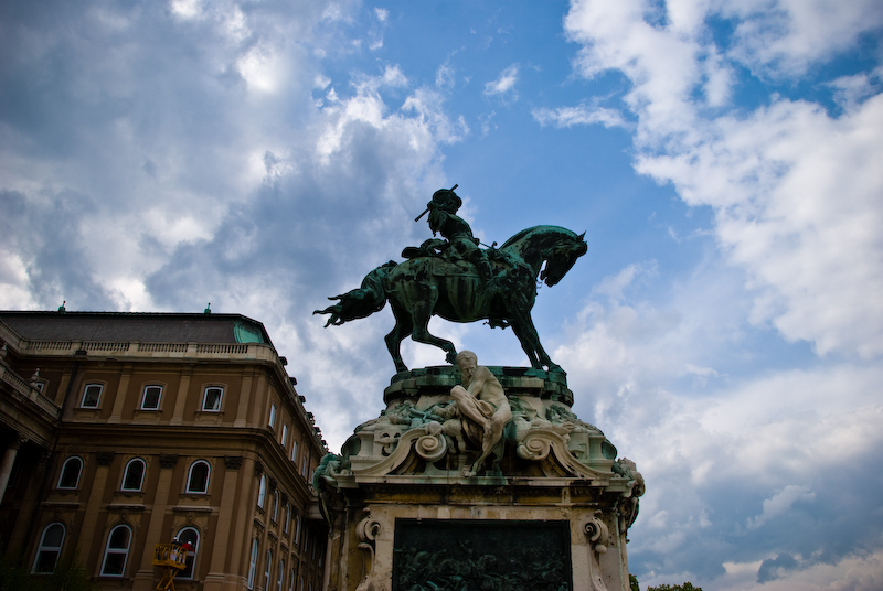 a fine equestrian statue