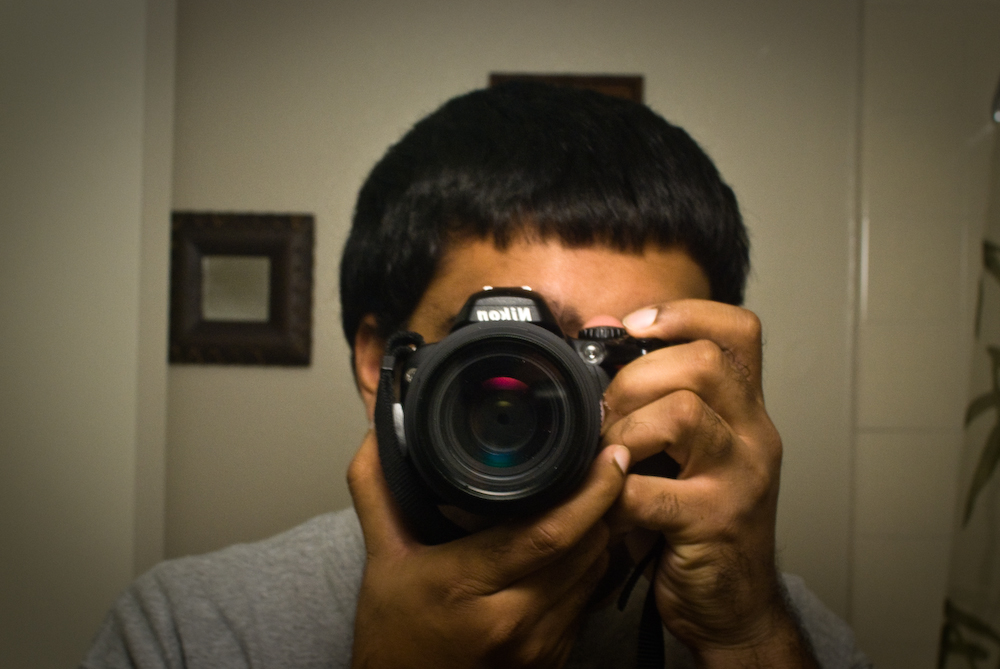 self portrait / mirror / long hair
