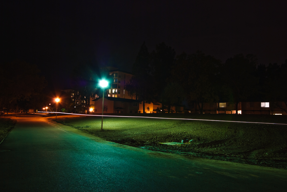 cyclist at night